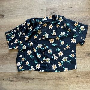 Oversized Floral button-down